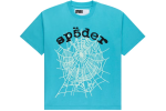 Sp5der OG Web V2 Tee Cyan